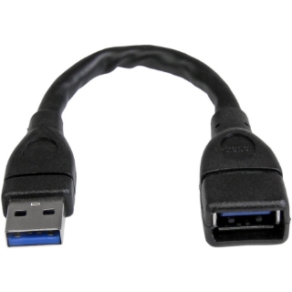 Picture of StarTech.com 6in Black USB 3.0 Extension Adapter Cable A to A - M/F