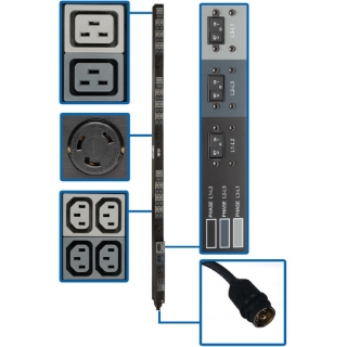 Picture of Tripp Lite PDU 3-Phase Basic 208V 14.4kW 36 C13 9 C19 50A CS8365C 70in 0URM