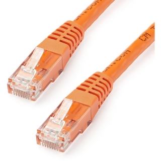 Picture of StarTech.com 25ft CAT6 Ethernet Cable - Orange Molded Gigabit - 100W PoE UTP 650MHz - Category 6 Patch Cord UL Certified Wiring/TIA