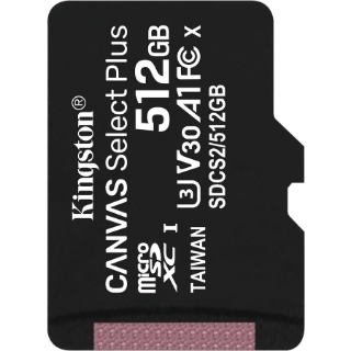 Picture of Kingston Canvas Select Plus 512 GB Class 10/UHS-I (U3) microSDXC - 1 Pack