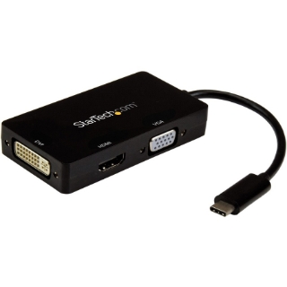 Picture of Star Tech.com USB-C Multiport Video Adapter - 3-in-1 USB Type-C Video Adapter - USB-C to VGA, DVI, HDMI - 4K 30 Hz - CDPVGDVHDBP