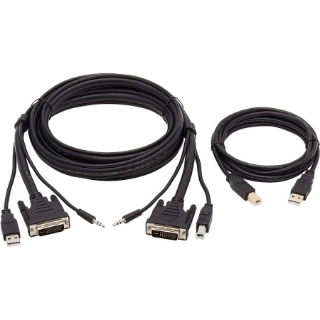 Picture of Tripp Lite DVI KVM Cable Kit, DVI USB 3.5mm Audio 3xM/3xM+USB M/M Black 6ft