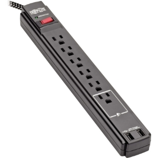 Picture of Tripp Lite Safe-IT Surge Protector 6-Outlet 2 USB Ports Antimicrobial 10ft Cord