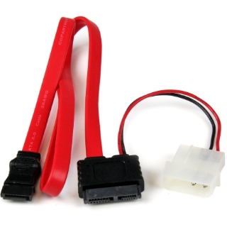 Picture of StarTech.com 20in Slimline SATA to SATA with LP4 Power Cable Adapter