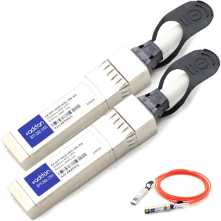Picture of AddOn Juniper Networks Compatible TAA Compliant 10GBase-AOC SFP+ to SFP+ Active Optical Cable (850nm, MMF, 3m)