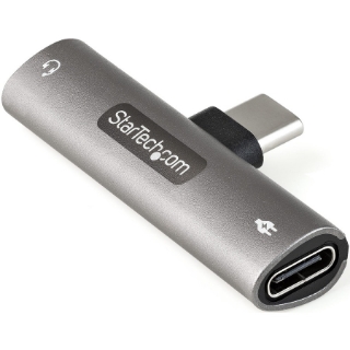 Picture of StarTech.com USB C Audio & Charge Adapter, USB-C Audio Adapter with 3.5mm Headset Jack and USB Type-C PD Charging, For USB-C Phone/Tablet