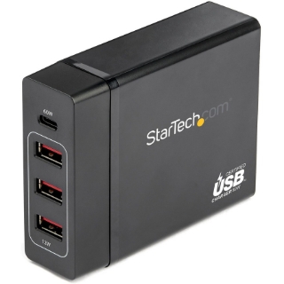 Picture of StarTech.com USB C Laptop Charger, 60W PD 3.0, 3x USB-A, Universal Compact USB Type-C Desktop Charger/Power Adapter, USB IF/ETL Certified