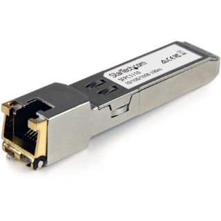 Picture of StarTech.com Cisco SFP-GE-T Compatible SFP Module - 1000BASE-T - 10/100/1000 Mbps SFP to RJ45 Cat6/Cat5e Transceiver - 100m