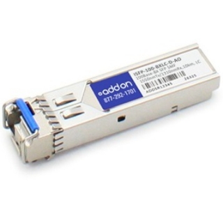 Picture of AddOn Alcatel-Lucent Nokia ISFP-100-BXLC-D Compatible TAA Compliant 100Base-BX SFP Transceiver (SMF, 1550nmTx/1310nmRx, 10km, LC)