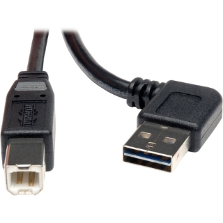 Picture of Tripp Lite 3ft USB 2.0 High Speed Cable Reversible Right / Left Angle A to B M/M