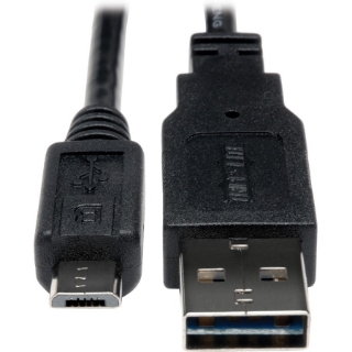 Picture of Tripp Lite 6in USB 2.0 High Speed Cable Reversible A to 5Pin Micro B M/M