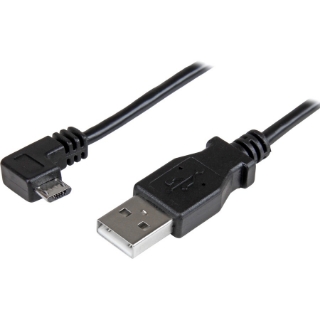 Picture of StarTech.com 2m 6 ft Right Angle Micro-USB Charge and Sync Cable M/M - USB 2.0 A to Micro USB - 24 AWG