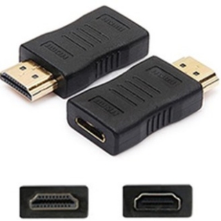 Picture of HDMI 1.1 Male to HDMI 1.1 Female Black Adapter For Resolution Up to 1920x1200 (WUXGA)