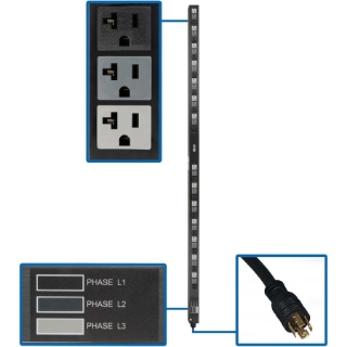 Picture of Tripp Lite PDU 3-Phase Basic 120V 5.7kW 42 5-15/20R 208V L21-20P 70in 0URM