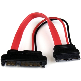 Picture of StarTech.com 6in Slimline SATA to SATA Adapter with Power - F/M