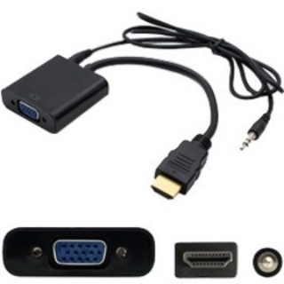 Picture of 5PK HDMI 1.3 Male to VGA Female Black Adapters Which Includes 3.5mm Audio and Micro USB Ports For Resolution Up to 1920x1200 (WUXGA)