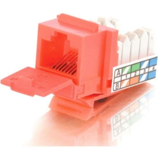 Picture of C2G 90&deg; Cat5E RJ45 UTP Keystone Jack - Red