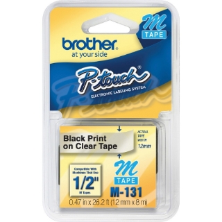 Picture of Brother P-touch System 1/2" Black on Clear M Tape