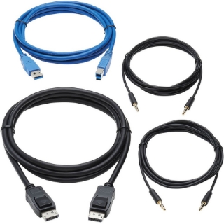 Picture of Tripp Lite Cable Kit DisplayPort KVM Cable Kit for Tripp Lite B005-DPUA2-K and B005-DPUA4 KVM, 4K DP, USB 3.1, 3.5 mm, 6 ft.